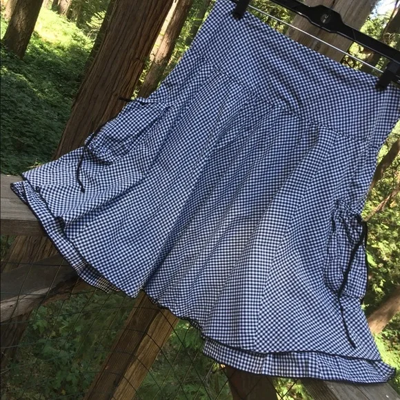 Fresh + Wear layered black and white peasant drop waist gingham midi skirt - Picture 7 of 7